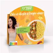 Colin d'Alaska à l'aigre douce et riz jaune