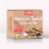 Barres au chocolat et noix de coco