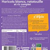 Haricots blancs, ratatouille et riz complet