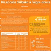 Colin d'Alaska à l'aigre douce et riz jaune