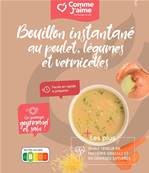 Bouillon instantané au poulet, légumes et vermicelles