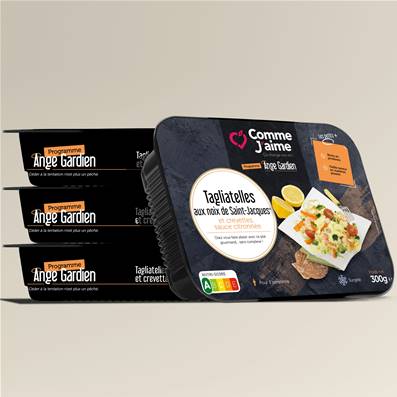 TAGLIATELLES AUX NOIX DE SAINT-JACQUES ET CREVETTES Pack 4 plats surgelés