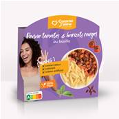 Penne tomate et haricots rouges au basilic