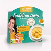 Poulet au curry et son riz