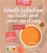 Velouté instantané aux lentilles corail saveurs coco et curry